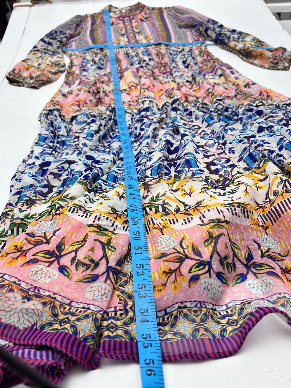 Anthropologie Boho Bhanuni by Jyoti Anastasia Sequin Floral Maxi Dress Large 12 - Picture 11 of 15